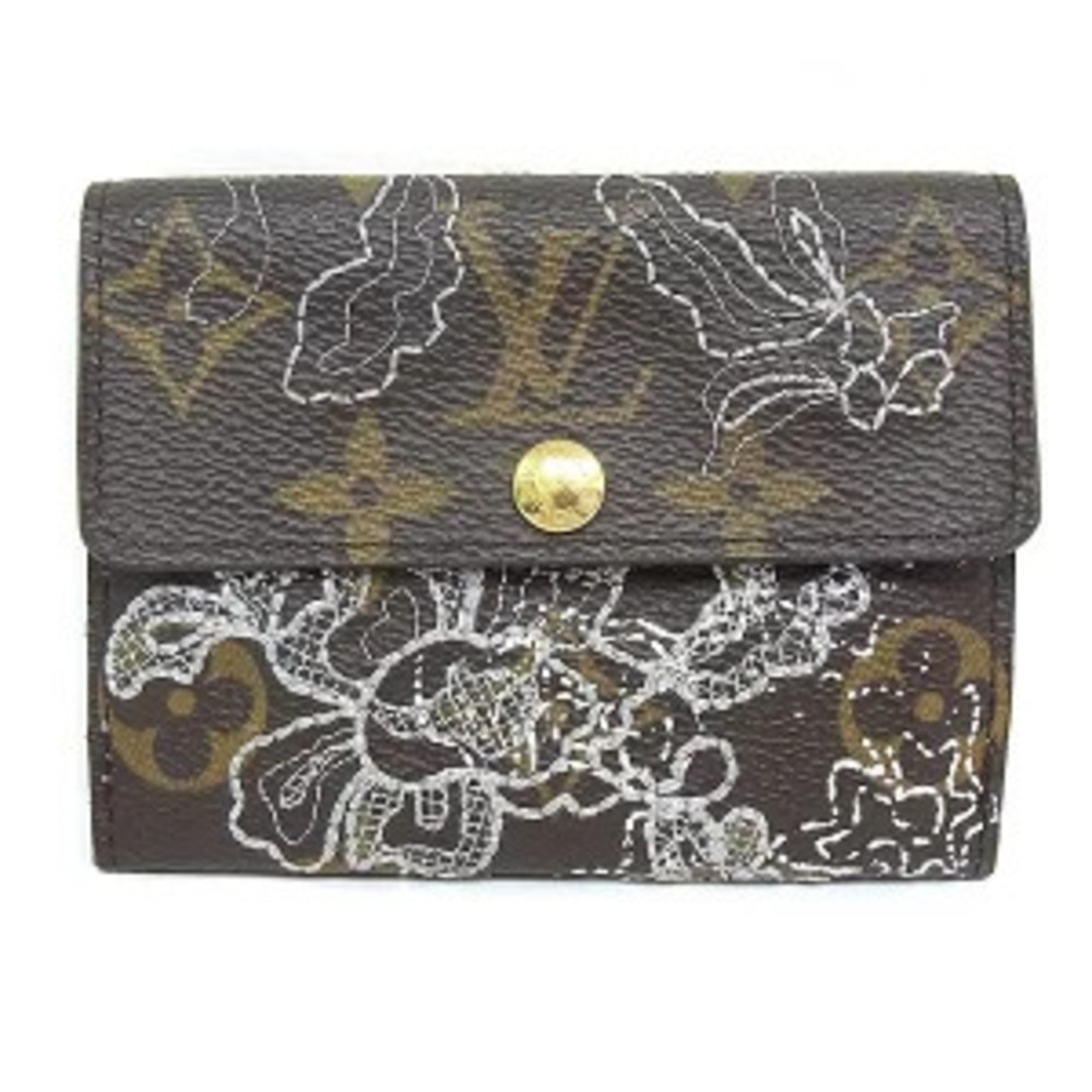 LOUIS VUITTON Monogram Dentelle Silver Embroidery Wallet